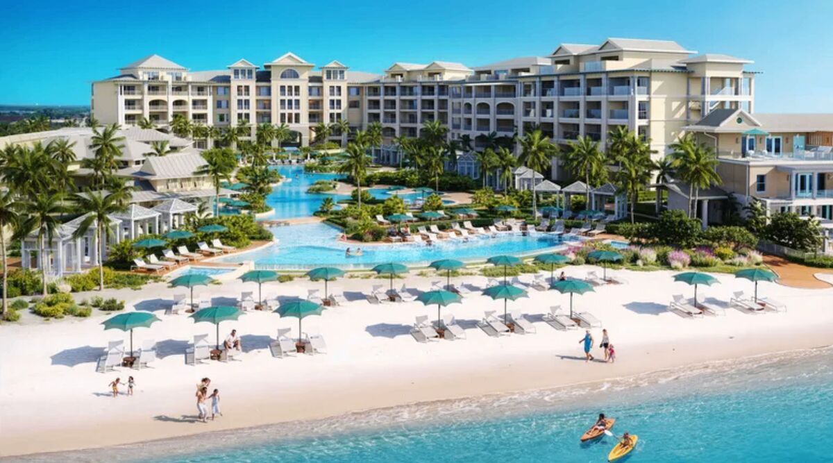 Beaches Turks and Caicos beachfront resort aerial view