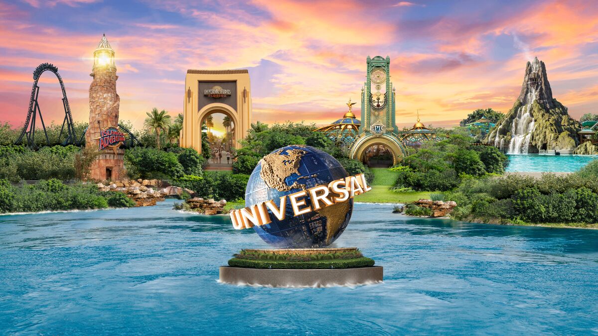 Universal Orlando Resort entrance with globe